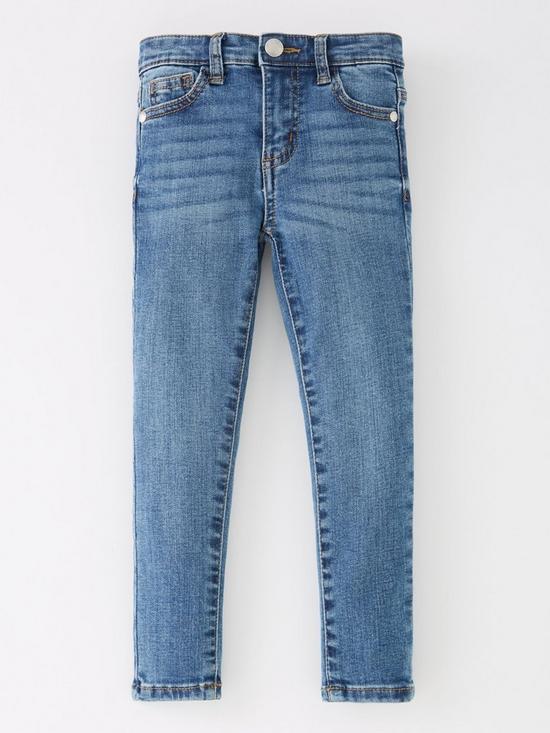 back image of mini-v-by-very-girls-2-pack-skinny-denim-jeans-indigoblack