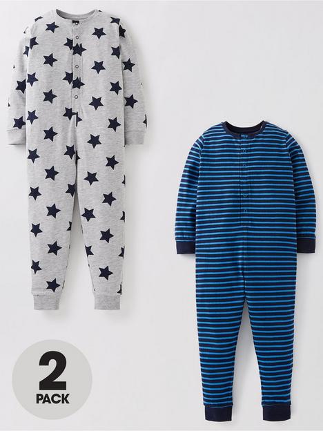 mini-v-by-very-boys-2-pack-starstripe-printed-sleepsuits-multi