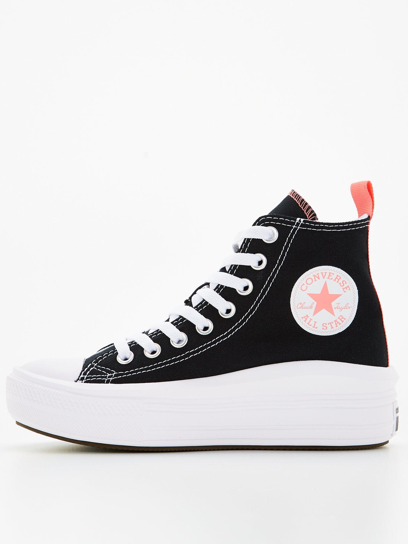 Converse Junior Chuck Taylor All Star Hi Top Trainers Black White littlewoods