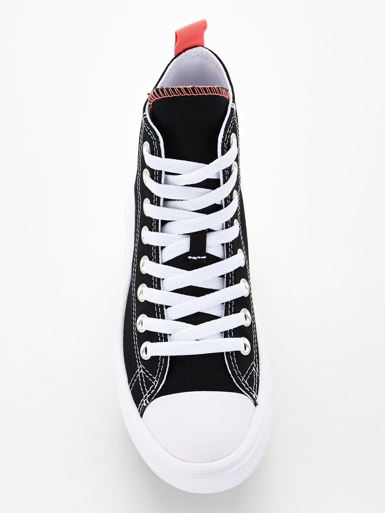 Black high top converse junior best sale