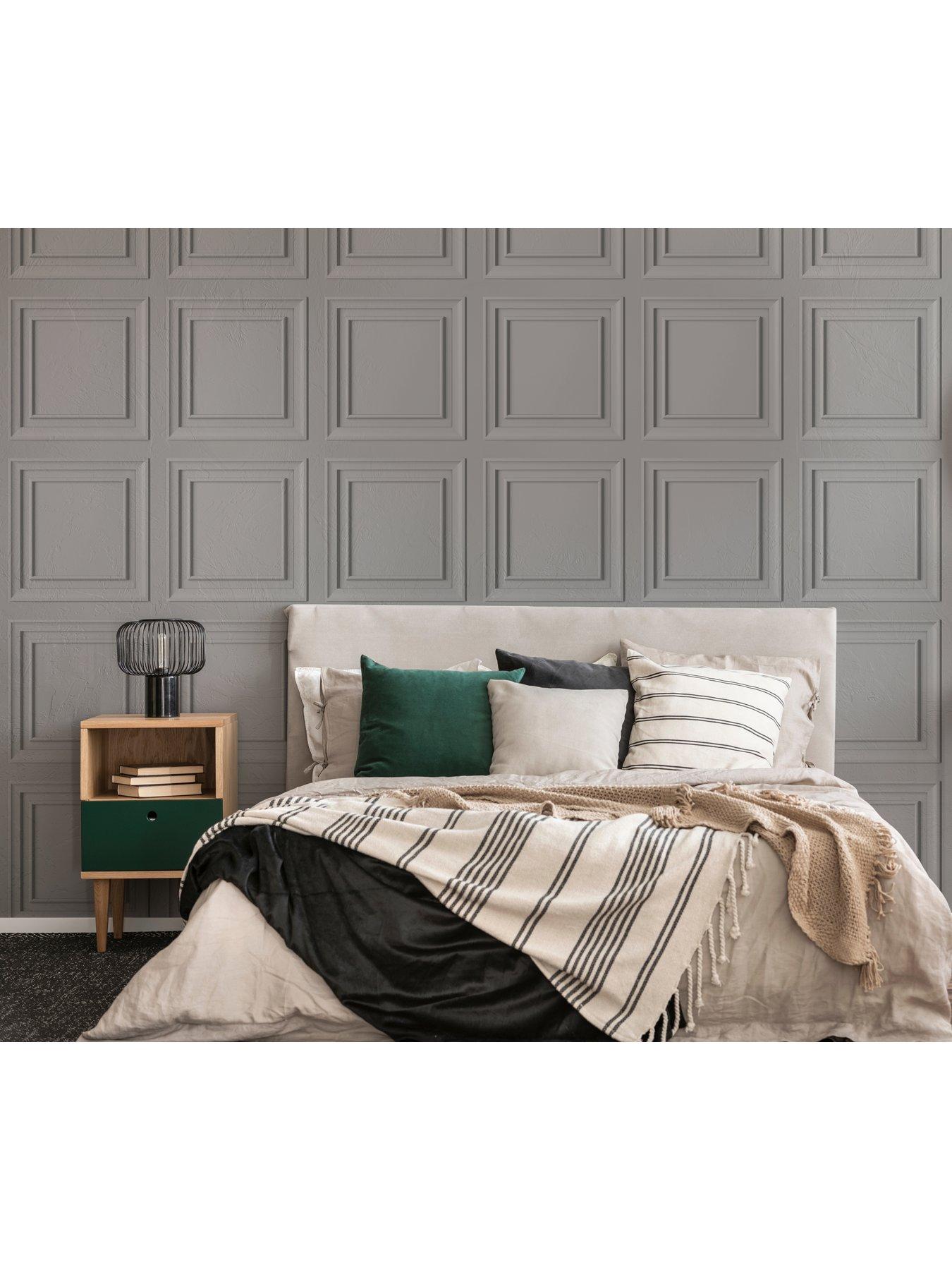  image of fresco-wood-panel-grey-wallpaper