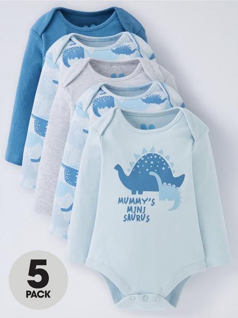 mini-v-by-very-baby-boys-5-pack-mummy-and-daddy-bodysuits-blue