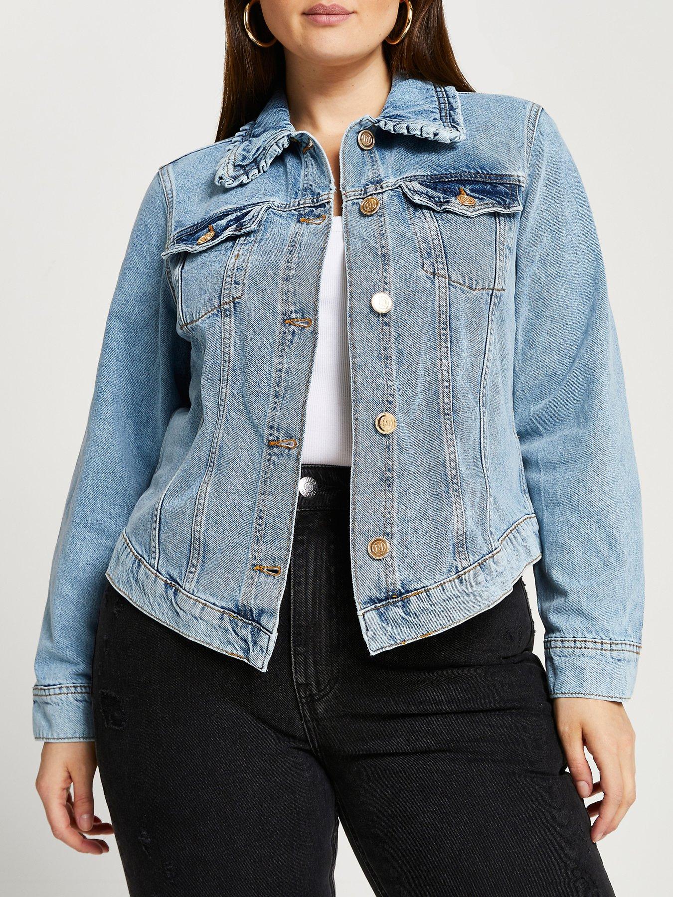 plus size fitted denim jacket