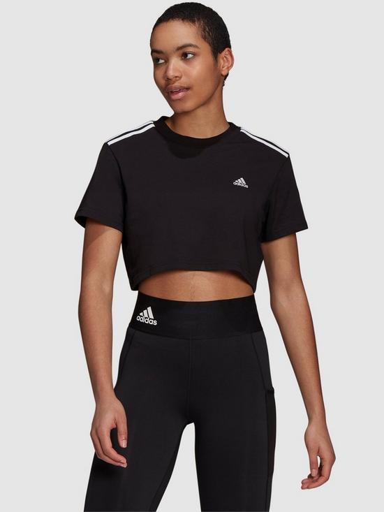 front image of adidas-hyperglamnbspbadge-of-sport-cropped-t-shirt-black