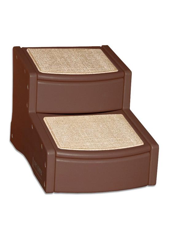 front image of rosewood-pet-gear-easy-2-step-stair-chocolate