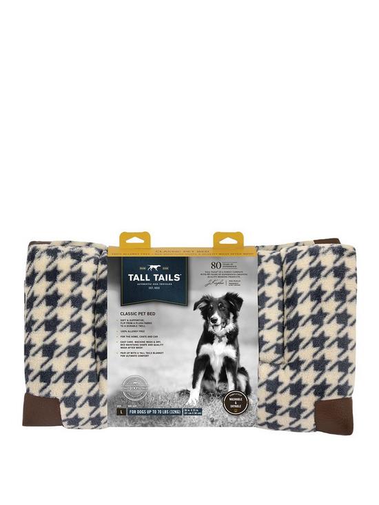 front image of rosewood-tall-talls-fleece-top-houndstooth-pet-bed-large