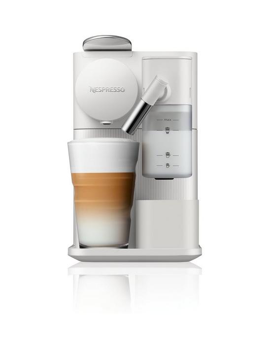 front image of nespresso-lattissima-one-coffee-machine-by-delonghi-en510w-whitenbsp