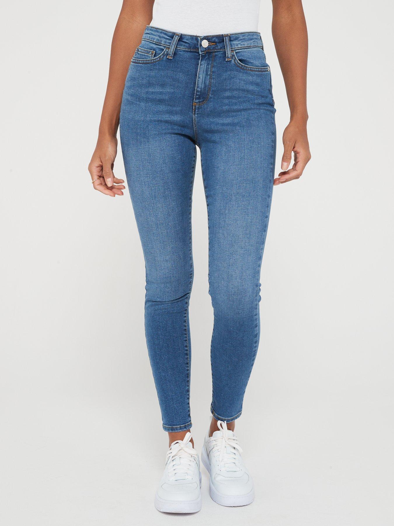 Image 1 of 6 of The Very Collection Short&nbsp;Florence High Rise Skinny&nbsp;Jeans - Mid Wash