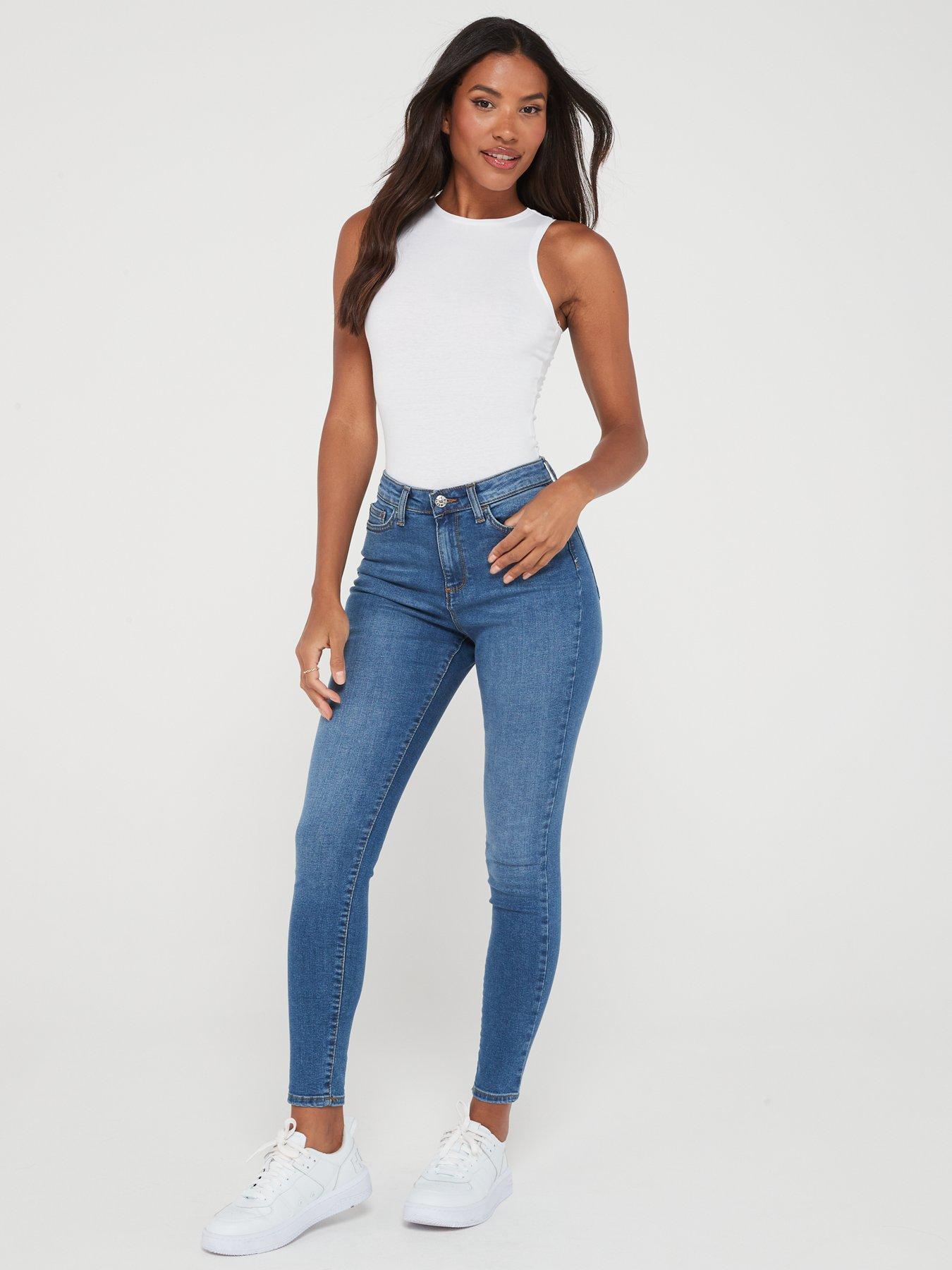 Image 4 of 6 of The Very Collection Short&nbsp;Florence High Rise Skinny&nbsp;Jeans - Mid Wash