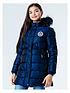 hype-girls-fitted-padded-coat-navyfront