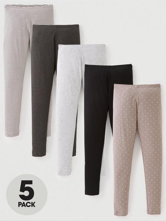 front image of v-by-very-girls-essential-5-pack-legging-set-multi