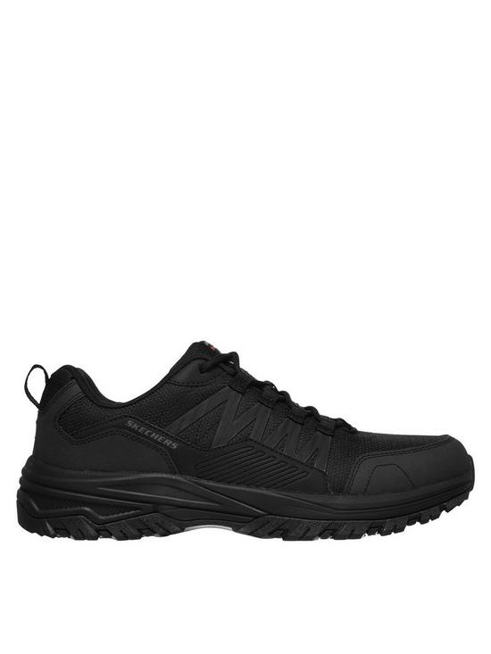 back image of skechers-work-fannter-lace-up-shoes-black