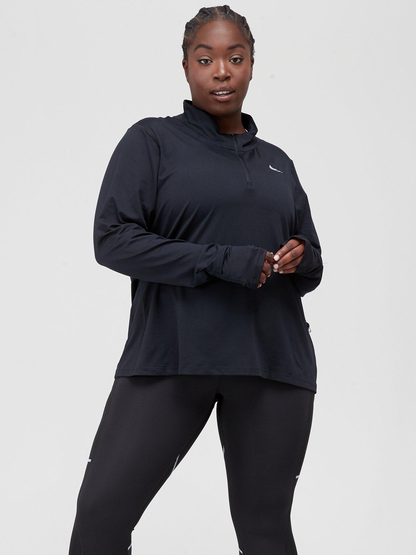 Womens half best sale zip nike top