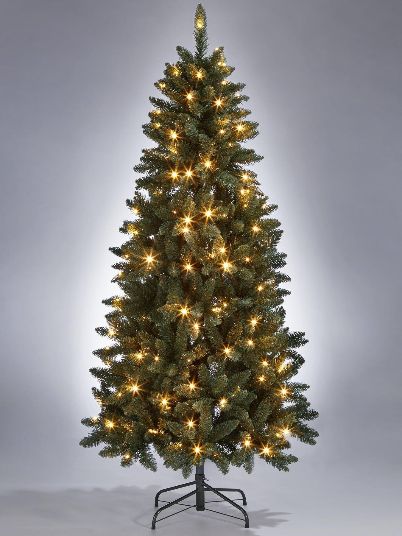  image of 6ft-pre-lit-ozark-blue-spruce-slim-christmas-tree