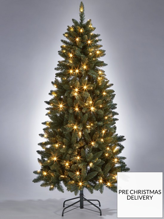front image of 7ft-pre-lit-ozark-blue-spruce-slim-christmas-tree