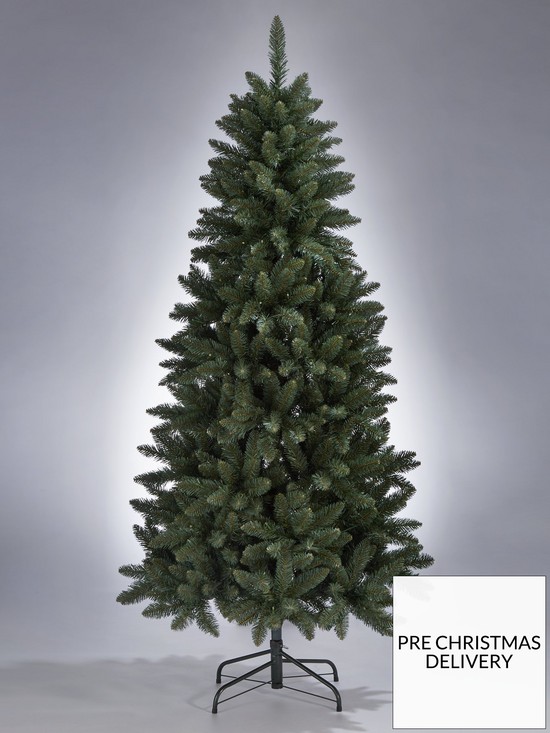 stillFront image of 7ft-pre-lit-ozark-blue-spruce-slim-christmas-tree