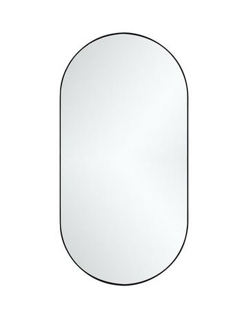 Madison White Glass With Mirrored Trim Large Rectangle Wall Mirror Bedroom 102cm