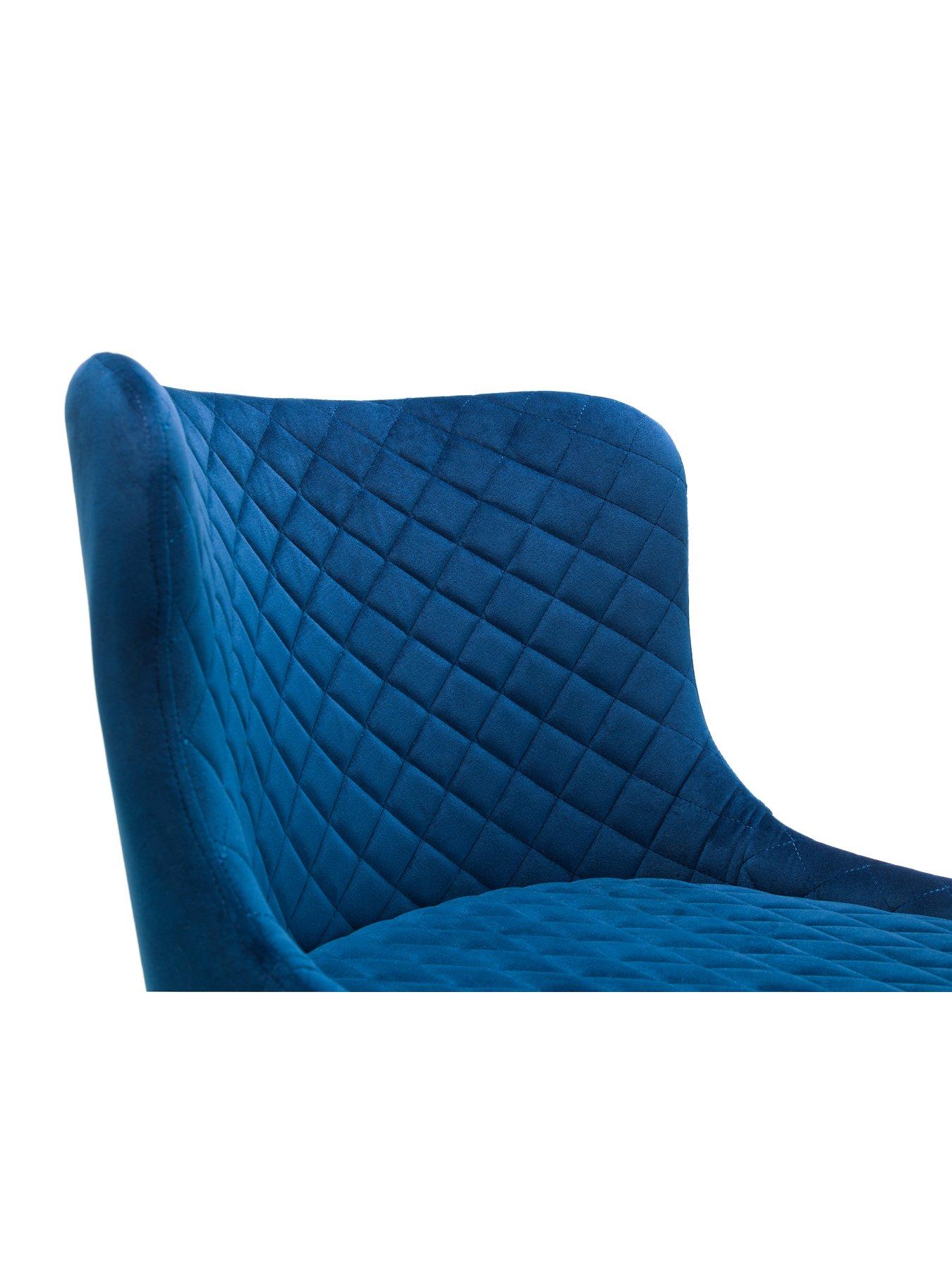  image of julian-bowen-luxe-velvet-bar-stool-blue