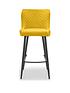  image of julian-bowen-luxe-velvet-bar-stool-mustard