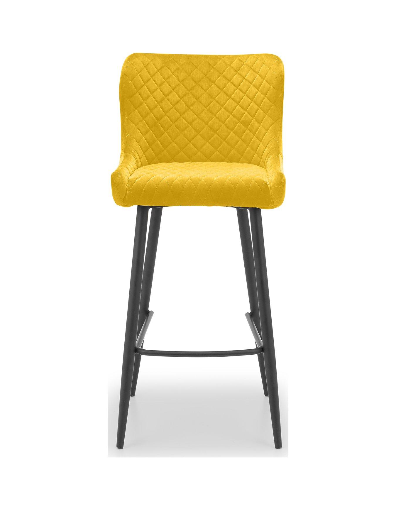  image of julian-bowen-luxe-velvet-bar-stool-mustard