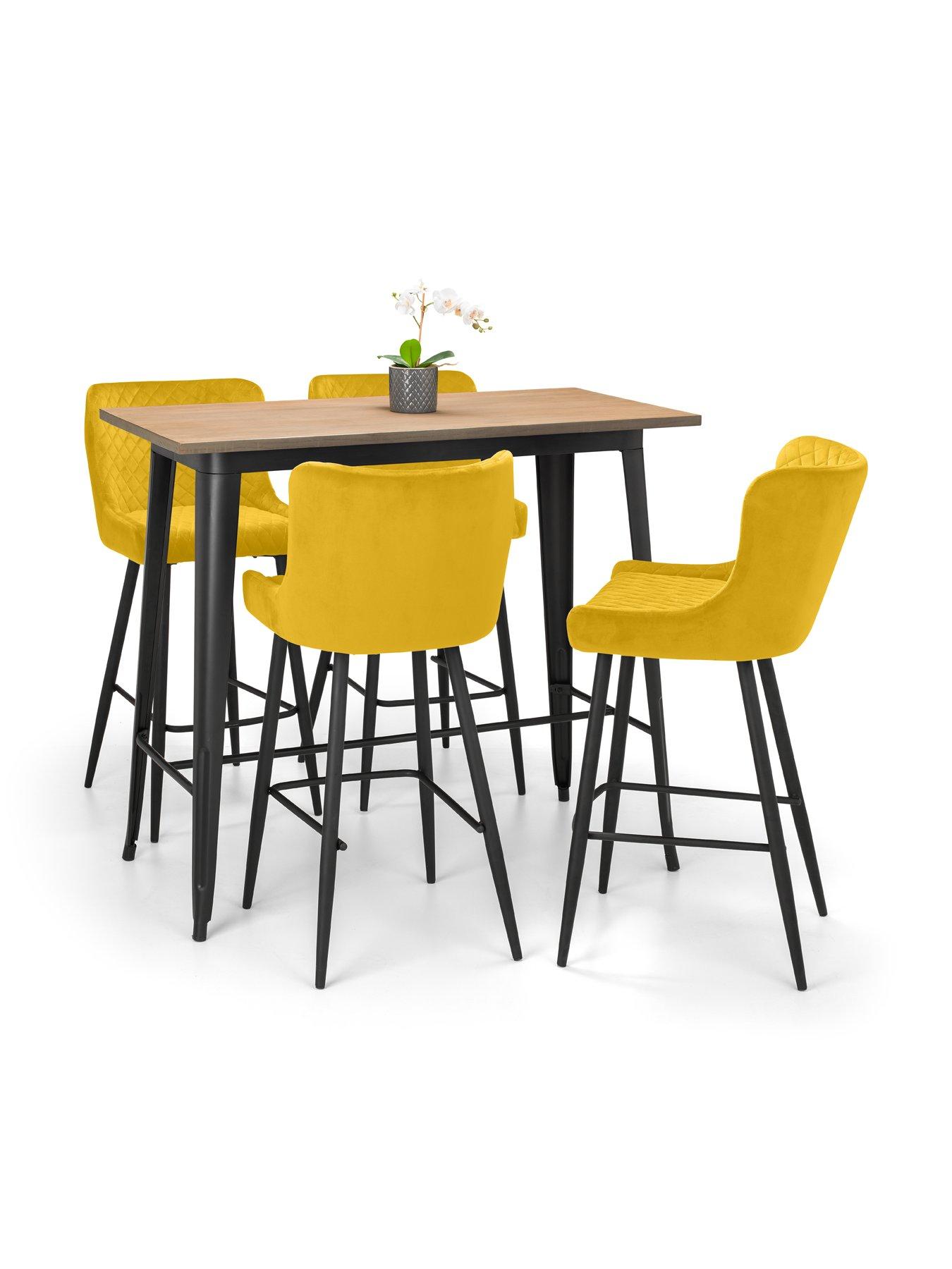  image of julian-bowen-luxe-velvet-bar-stool-mustard