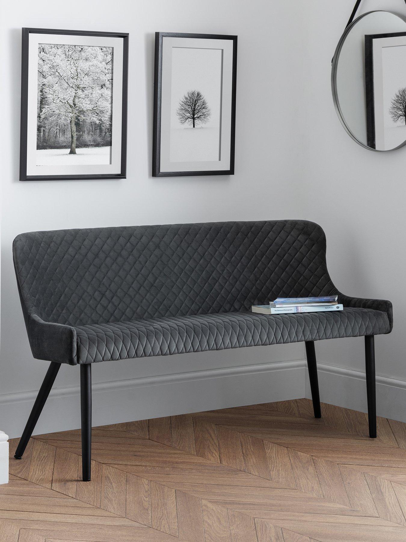 Julian Bowen Luxe High Back Bench - Grey