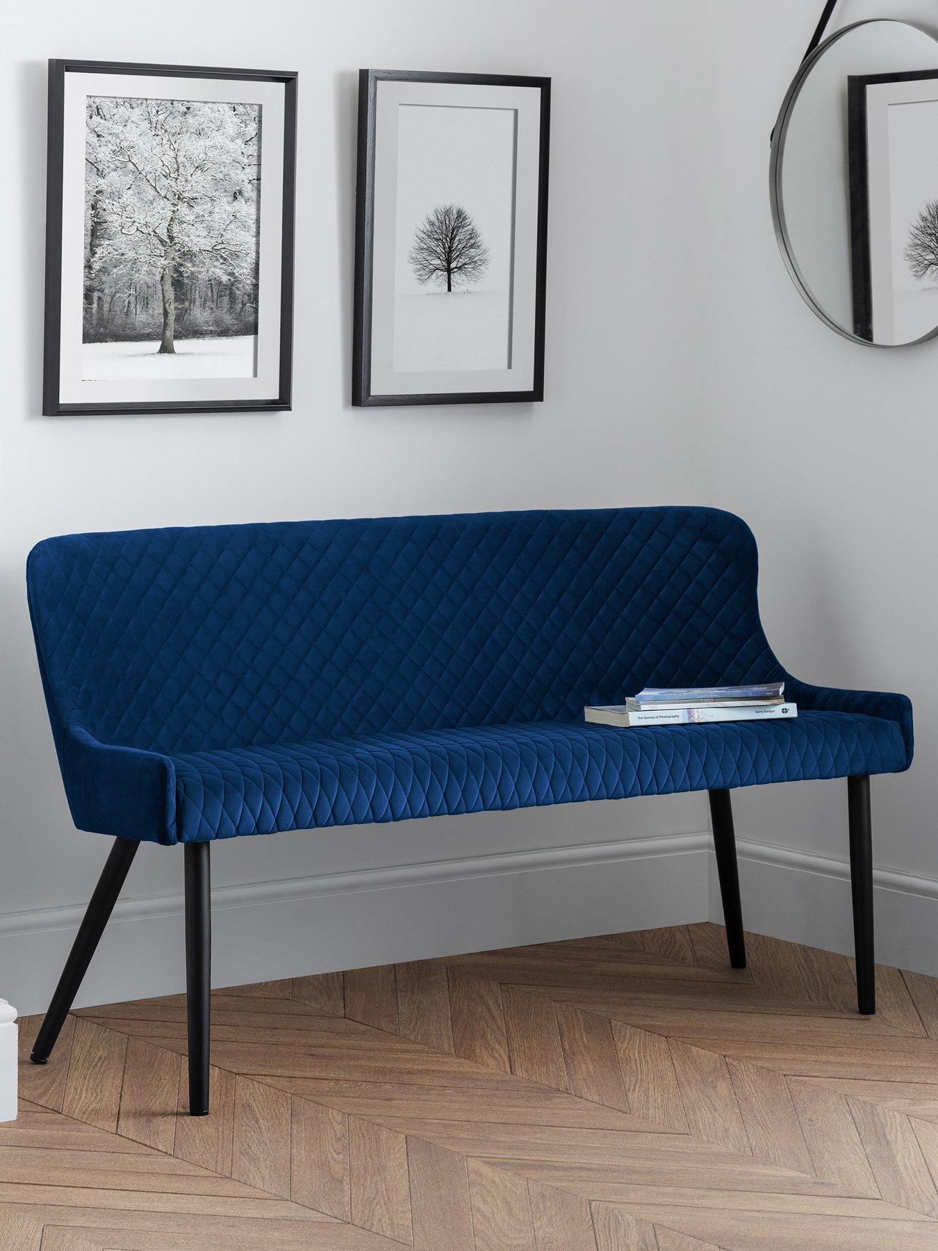 undefined Luxe High Back Bench - Blue