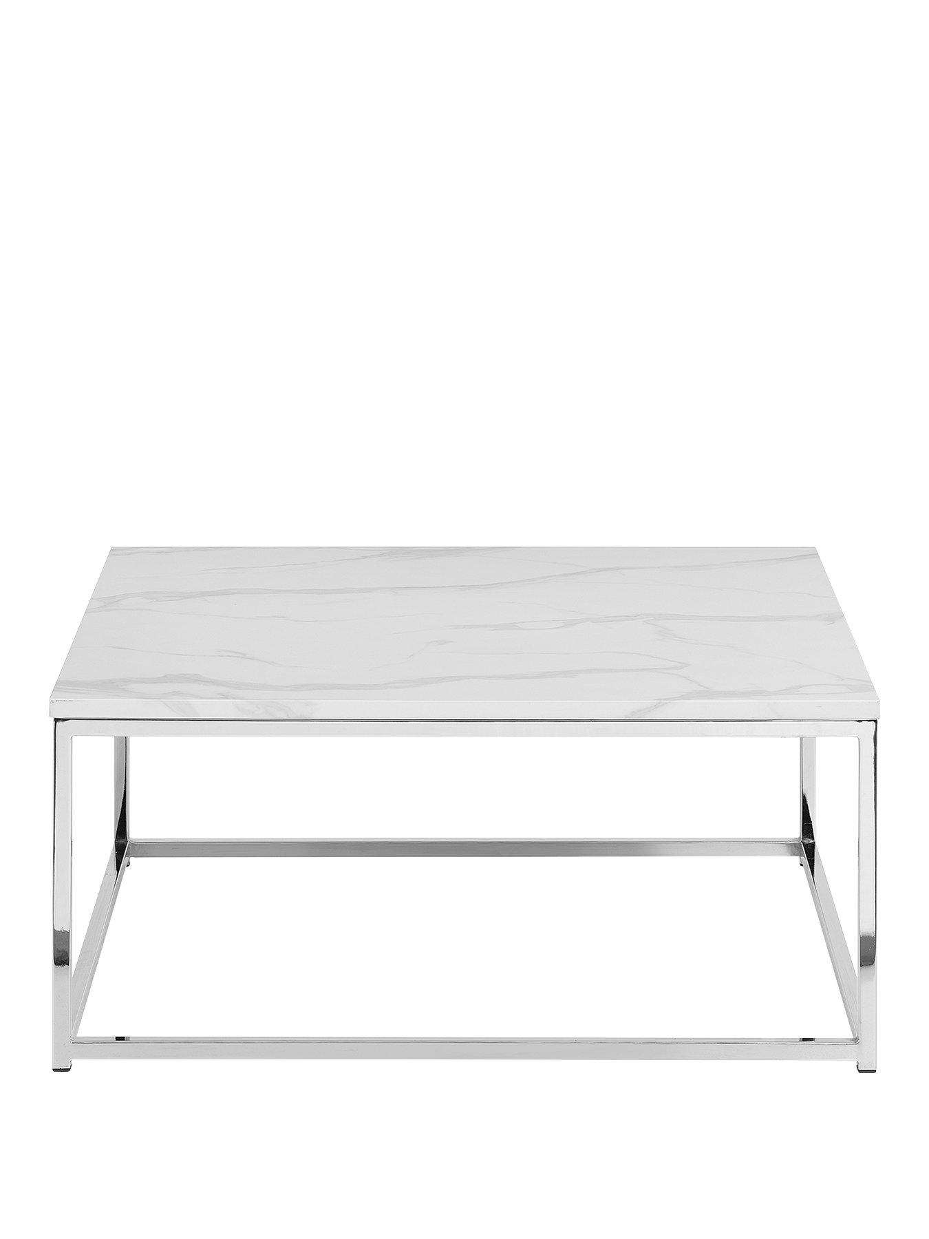  image of julian-bowen-scala-white-marble-top-coffee-table