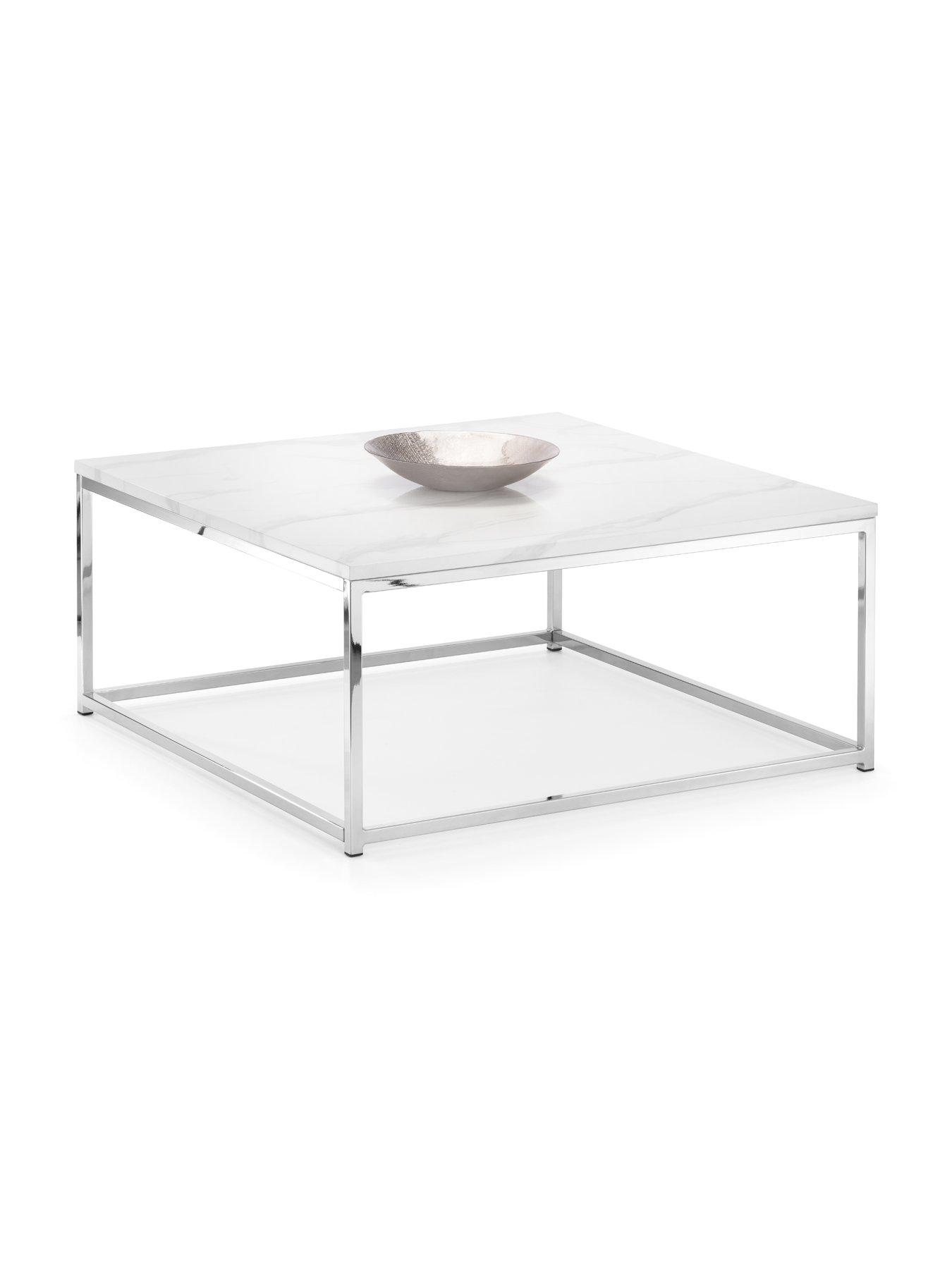  image of julian-bowen-scala-white-marble-top-coffee-table