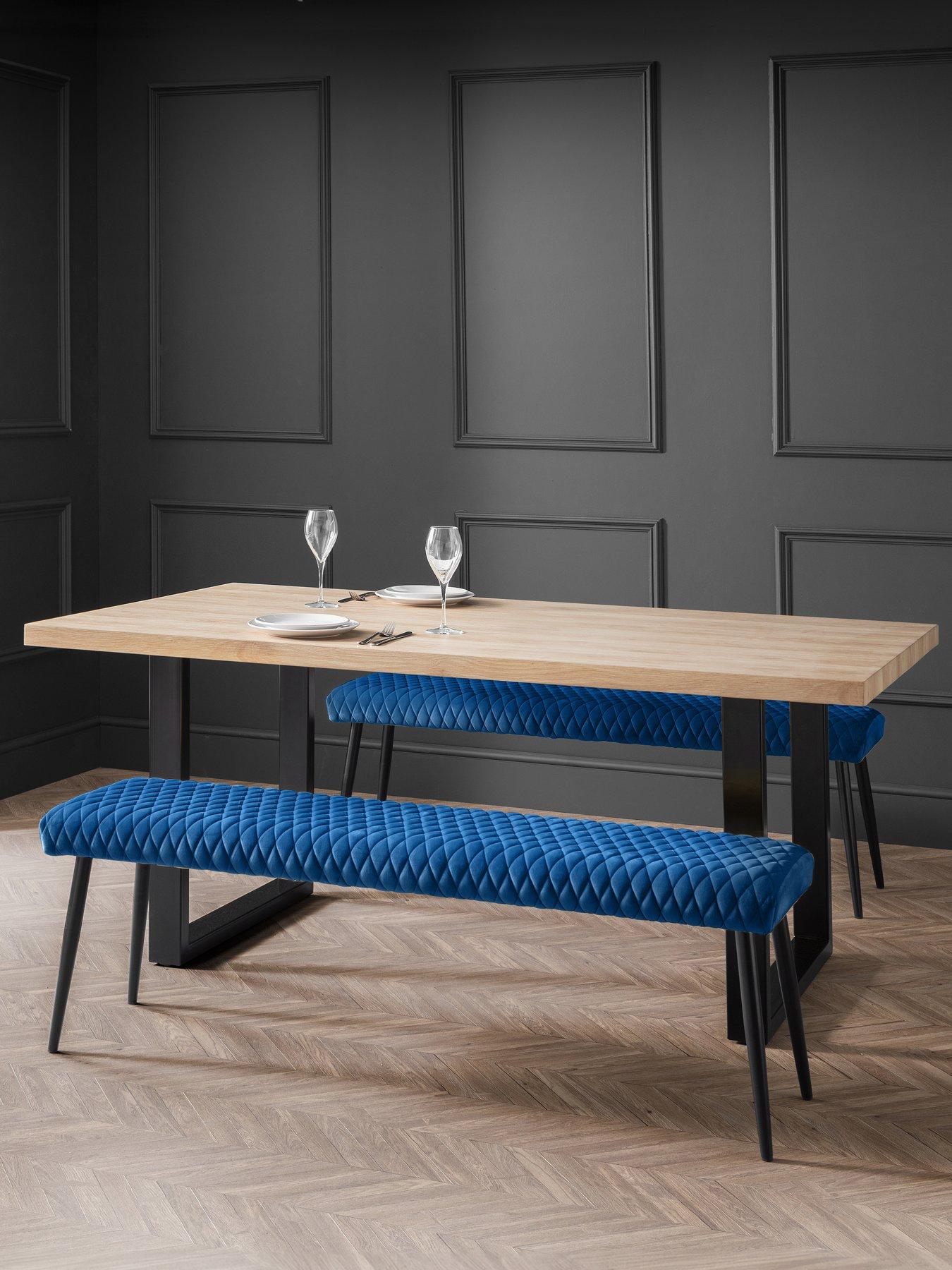  image of julian-bowen-luxe-velvet-low-bench-blue
