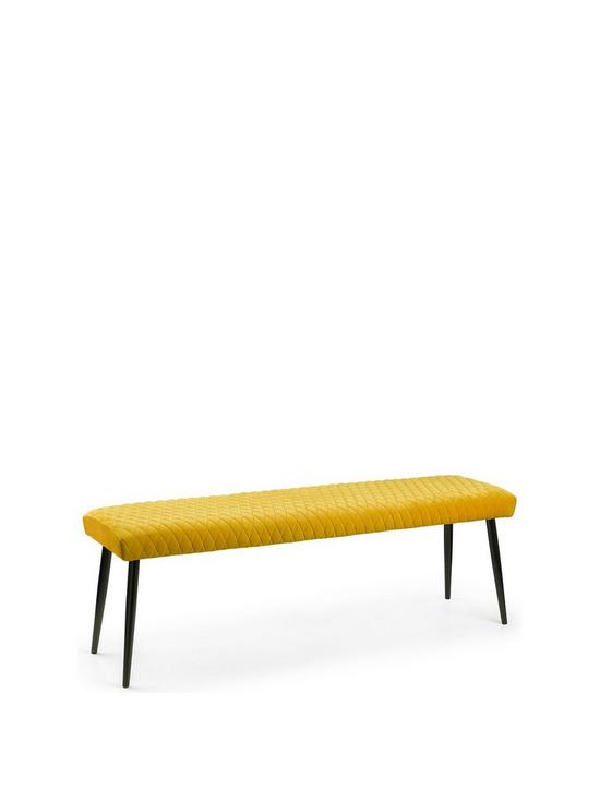 front image of julian-bowen-luxe-low-bench-mustard