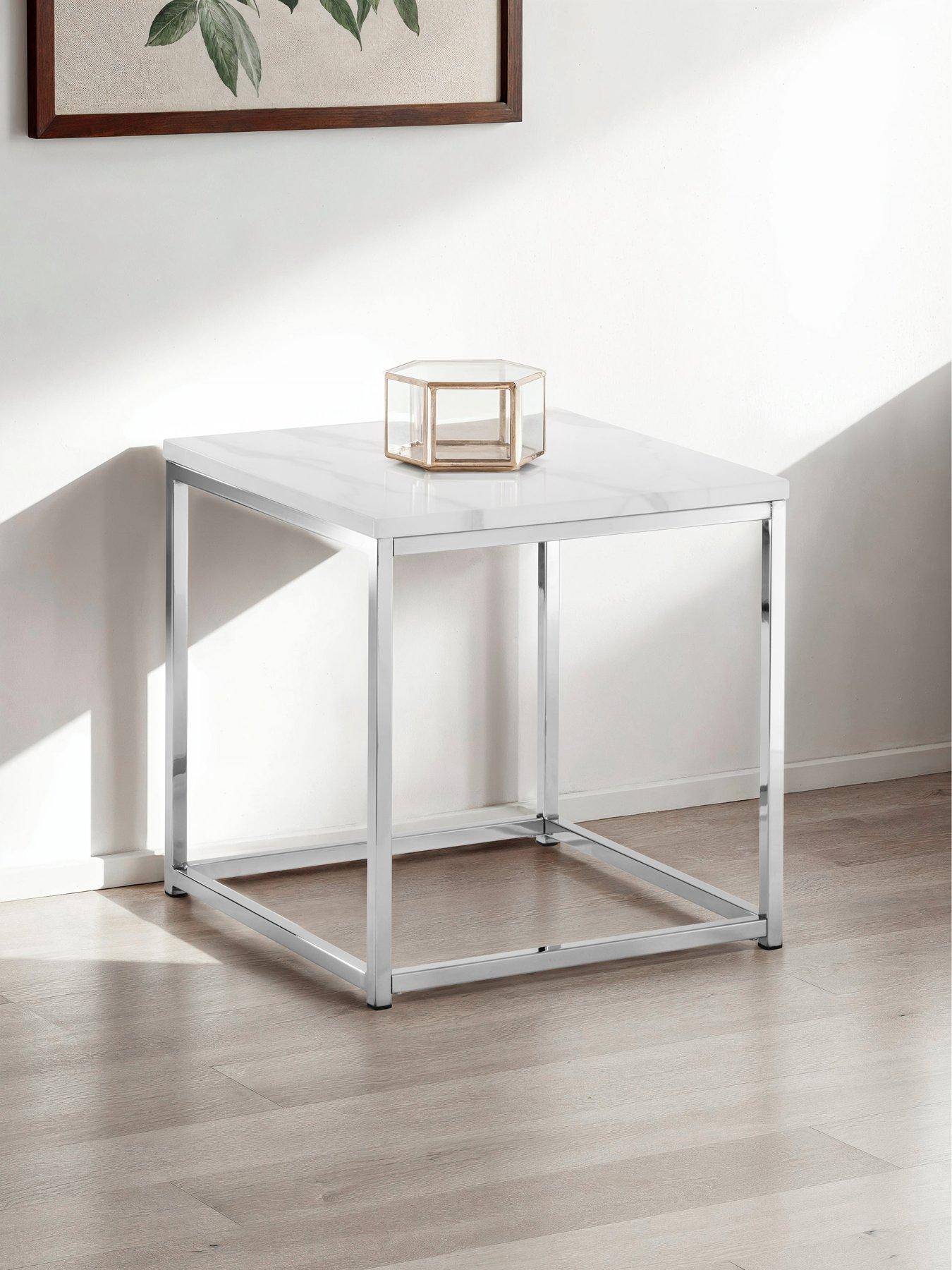 undefined Scala White Marble Top Lamp Table