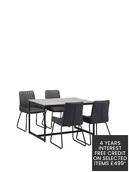 julian-bowen-staten-dining-table-with-4-soho-chairs