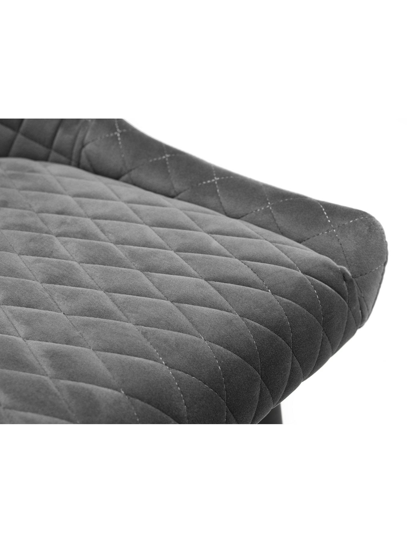  image of julian-bowen-luxe-velvet-bar-stool-grey