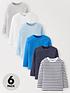  image of mini-v-by-very-boys-essentials-6-pack-long-sleeve-t-shirts-blues