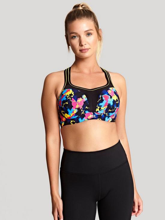 front image of panache-sport-wired-sports-bra-electric-print
