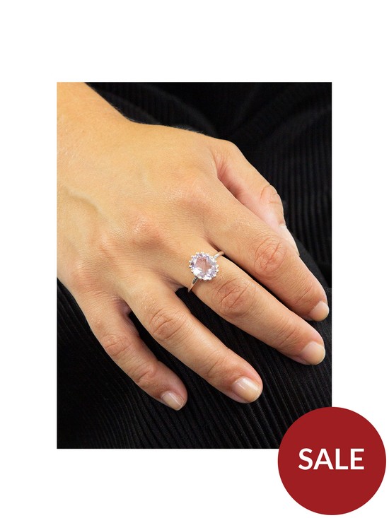 stillFront image of the-love-silver-collection-sterling-silver-pink-amethyst-ring