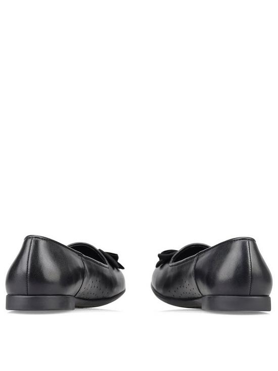 stillFront image of start-rite-inspire-black-leather-bow-slip-on-girls-school-shoes