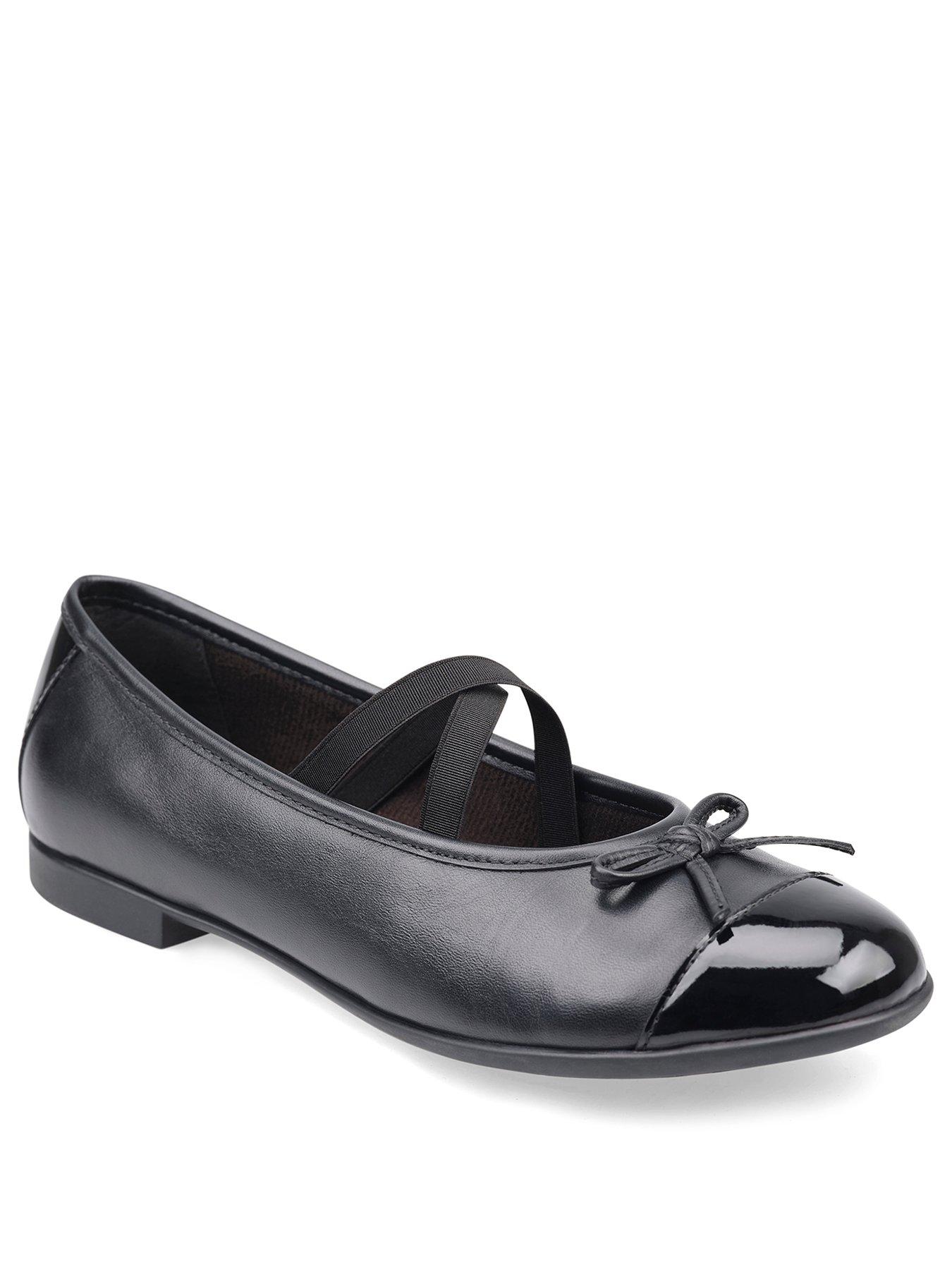 Start rite Inspire Black Leather Bow Slip On Girls School Shoes littlewoods