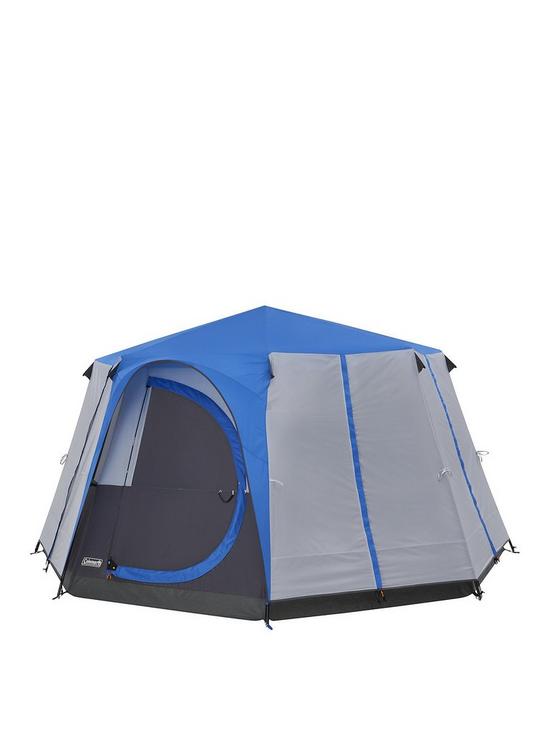 front image of coleman-cortes-octagon-8-blue-glamping-tent