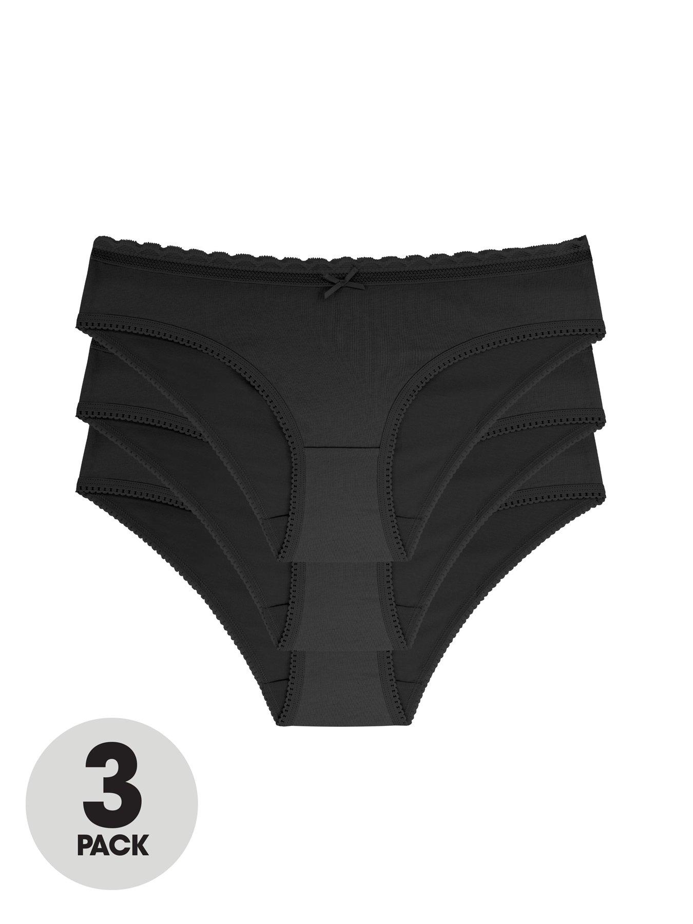 New Look 2 Pack Black Animal Lace Thongs