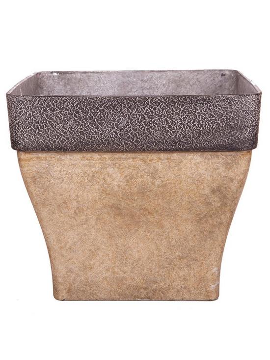 front image of diablo-square-brown-planter-36cm