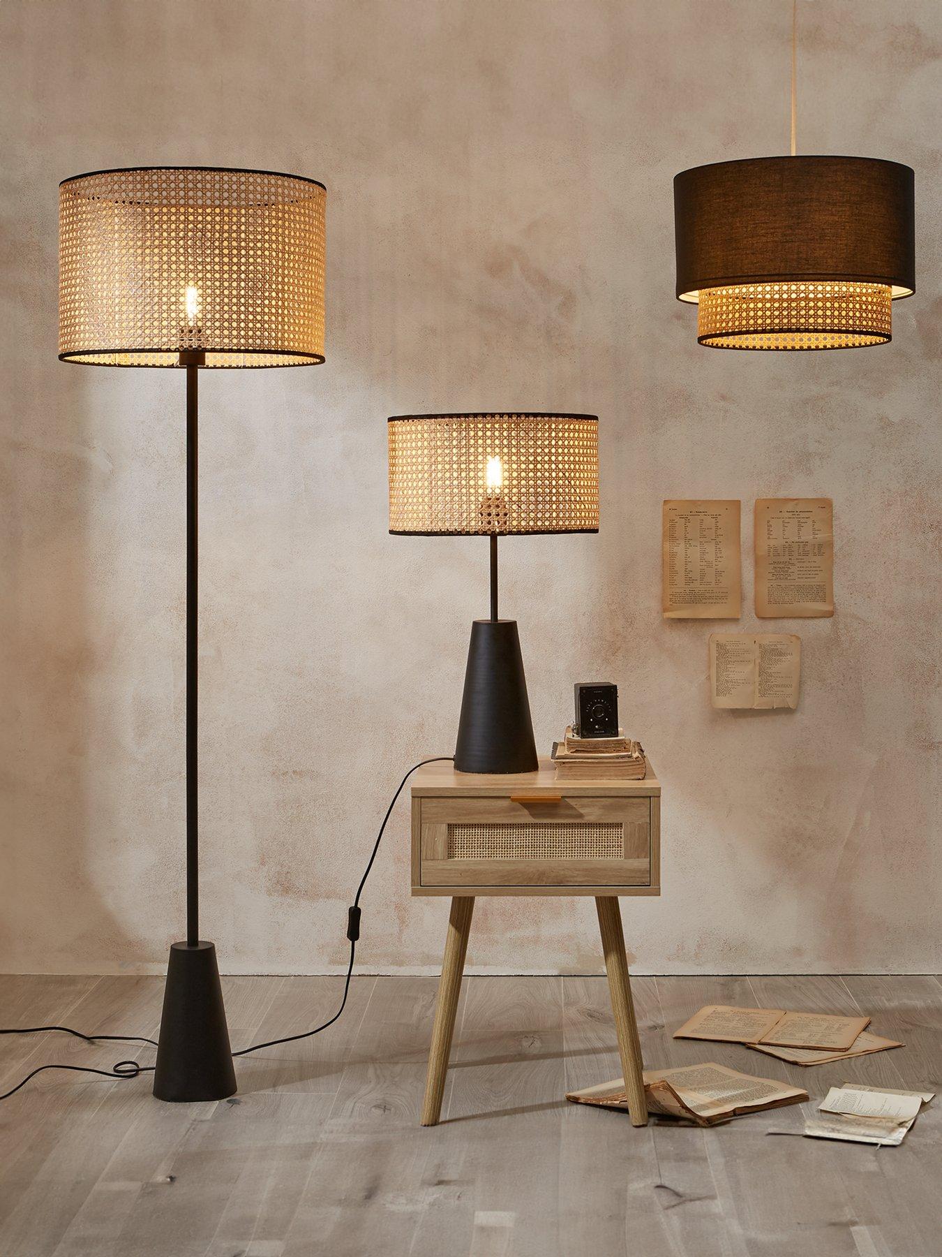 The Very Collection Natural Cane Floor Lamp