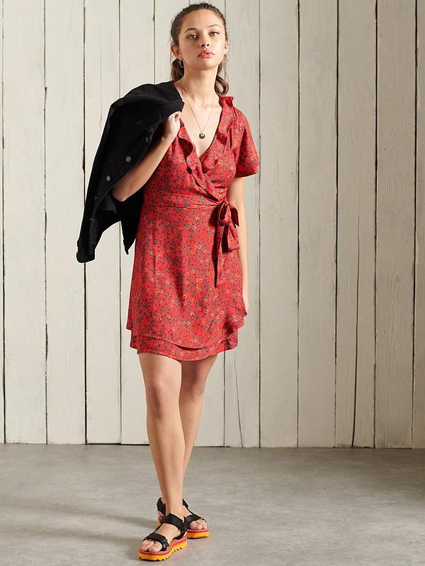 Superdry Summer Wrap Dress - Red | littlewoods.com
