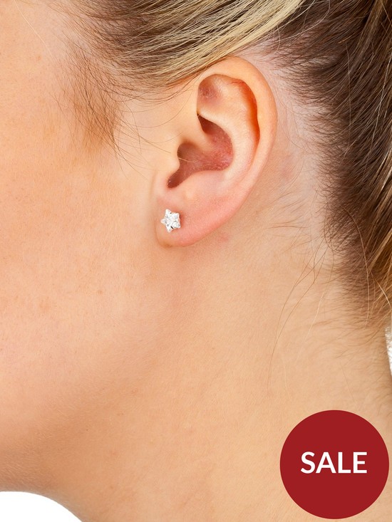 stillFront image of the-love-silver-collection-sterling-silver-set-of-three-cz-shape-studs