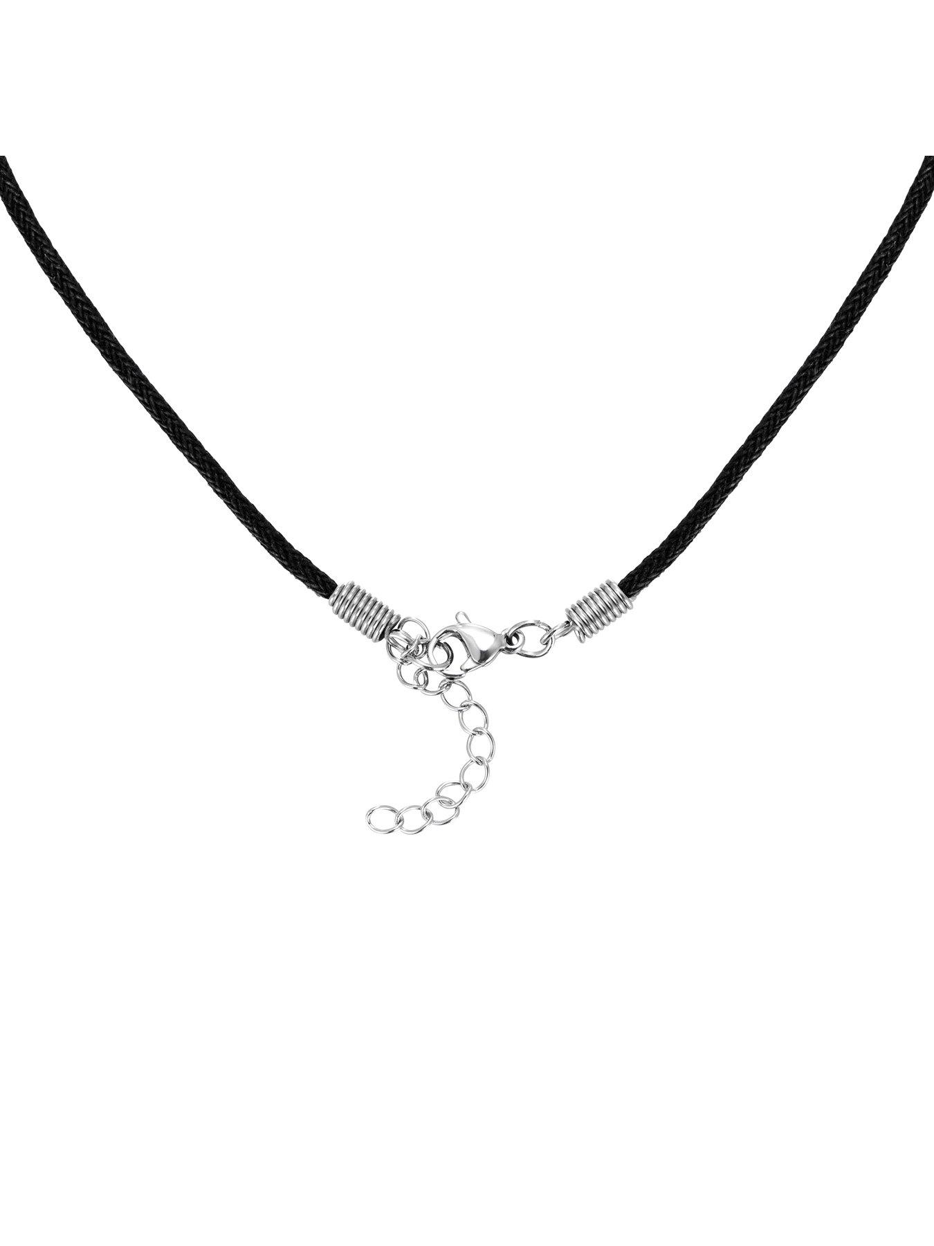  image of the-love-collection-mens-personalised-steel-guitar-pick-pendant-necklace