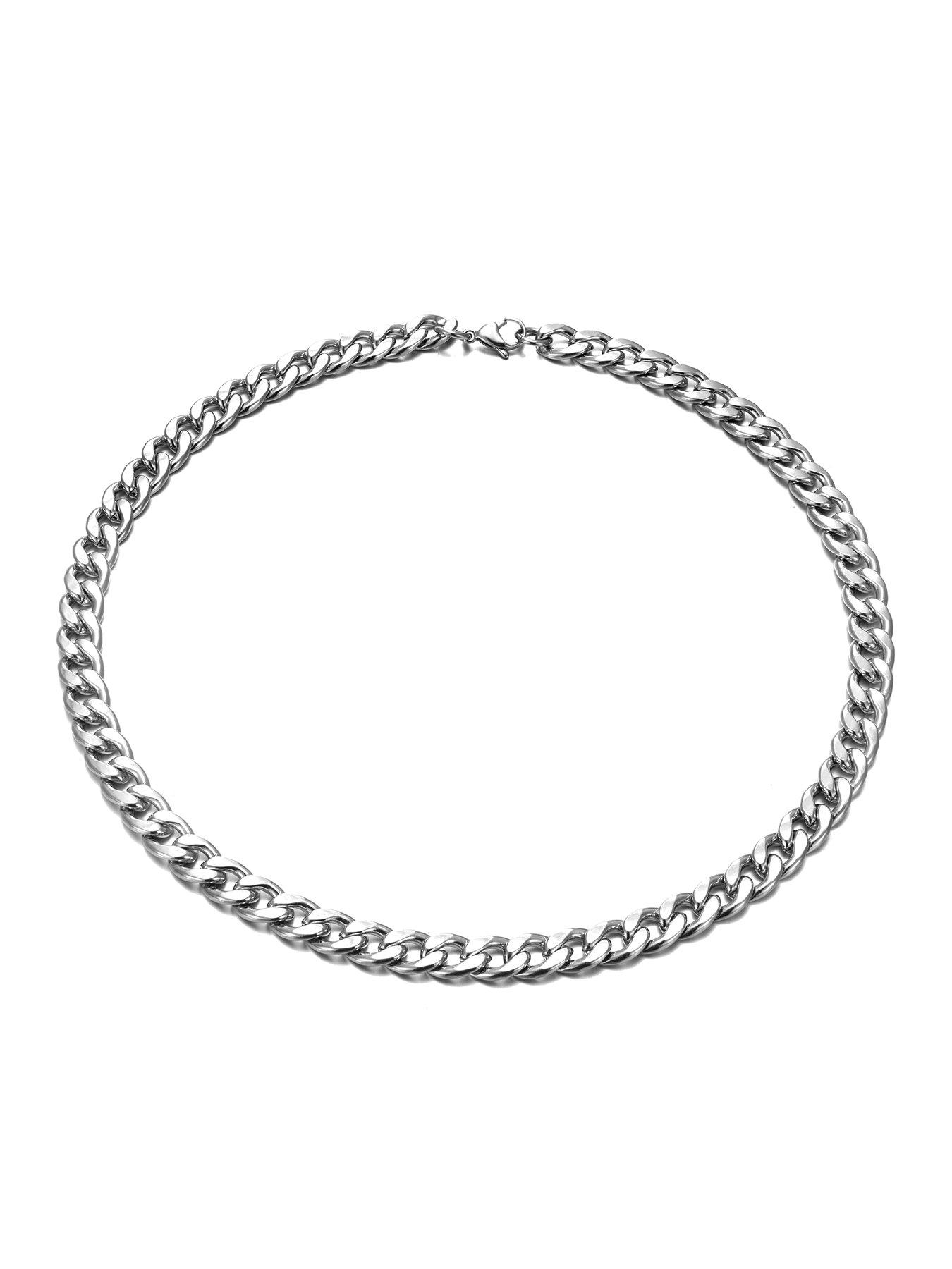  image of the-love-collection-mens-20-flat-curb-9mm-steel-chain-necklace
