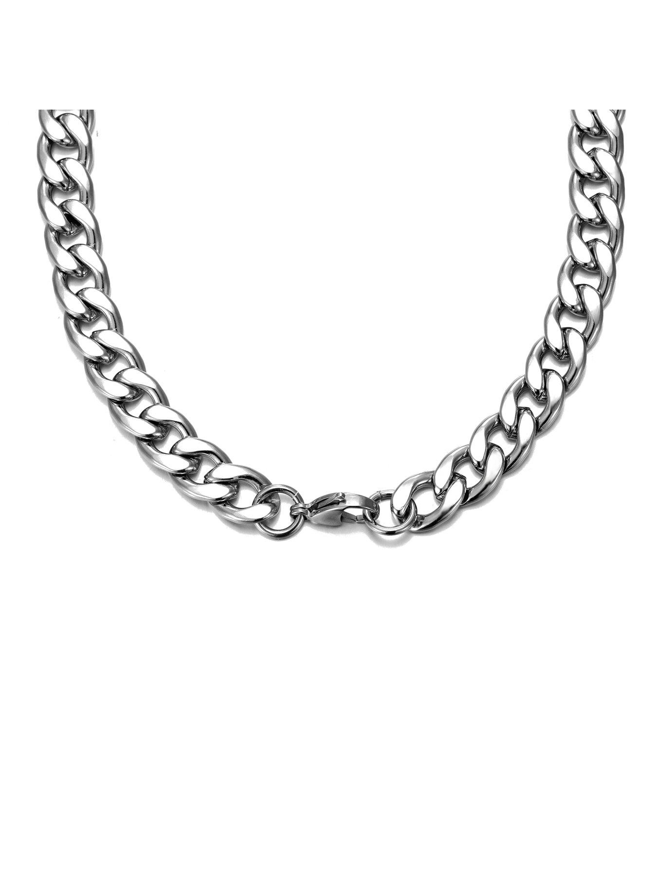  image of the-love-collection-mens-20-flat-curb-9mm-steel-chain-necklace