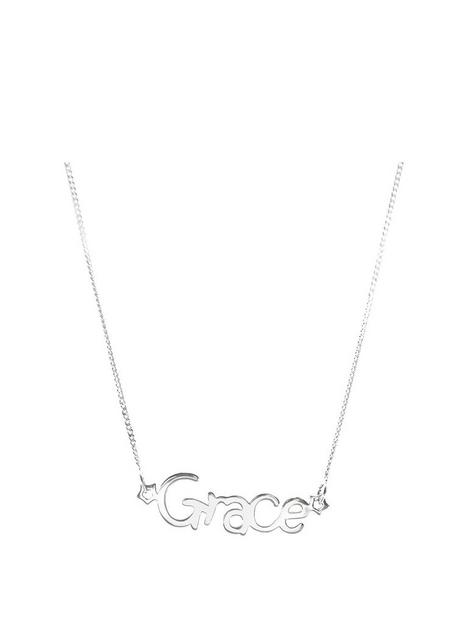 the-love-silver-collection-childrens-sterling-silver-dainty-star-personalised-adjustable-name-necklace
