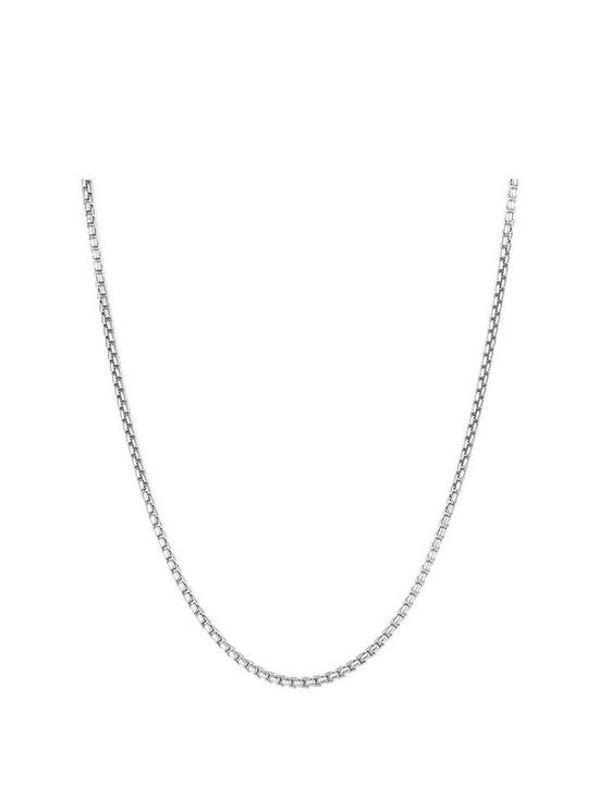 front image of the-love-silver-collection-sterling-silver-rounded-adjustable-box-chain